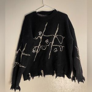 Black Distressed Sweater